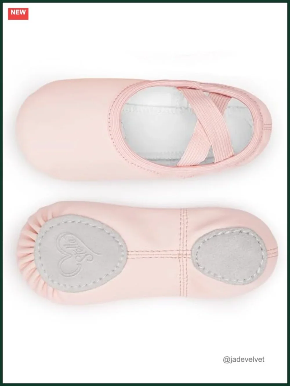 Toddler Ballet Shoes with PU Leather, Split Suede Sole, Crisscross Elastic